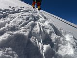 49 Climbing Sherpa Lal Singh Tamang Breaks Trail Up The Slope To The Rock Band On The Climb To Lhakpa Ri Summit 